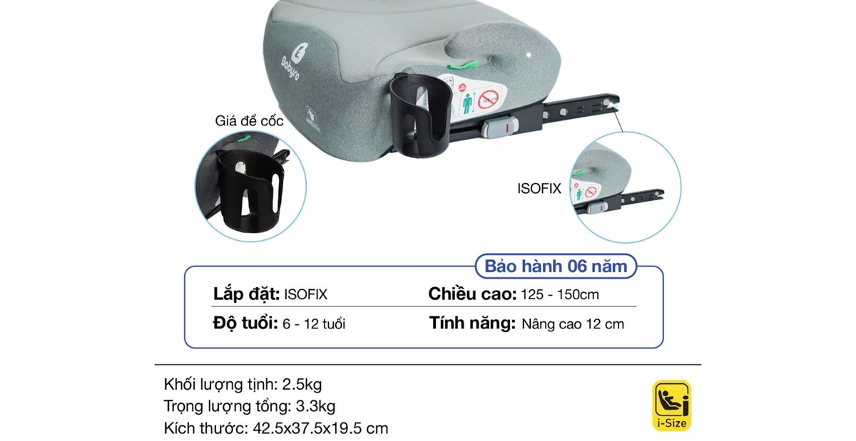 Thông số kỹ thuật Babyro Booster Plus