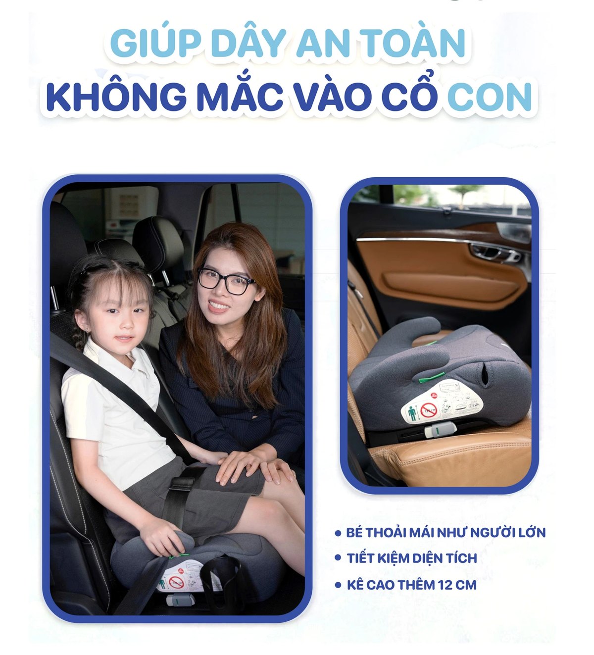 Giúp dây an toàn không mắc vào cổ con