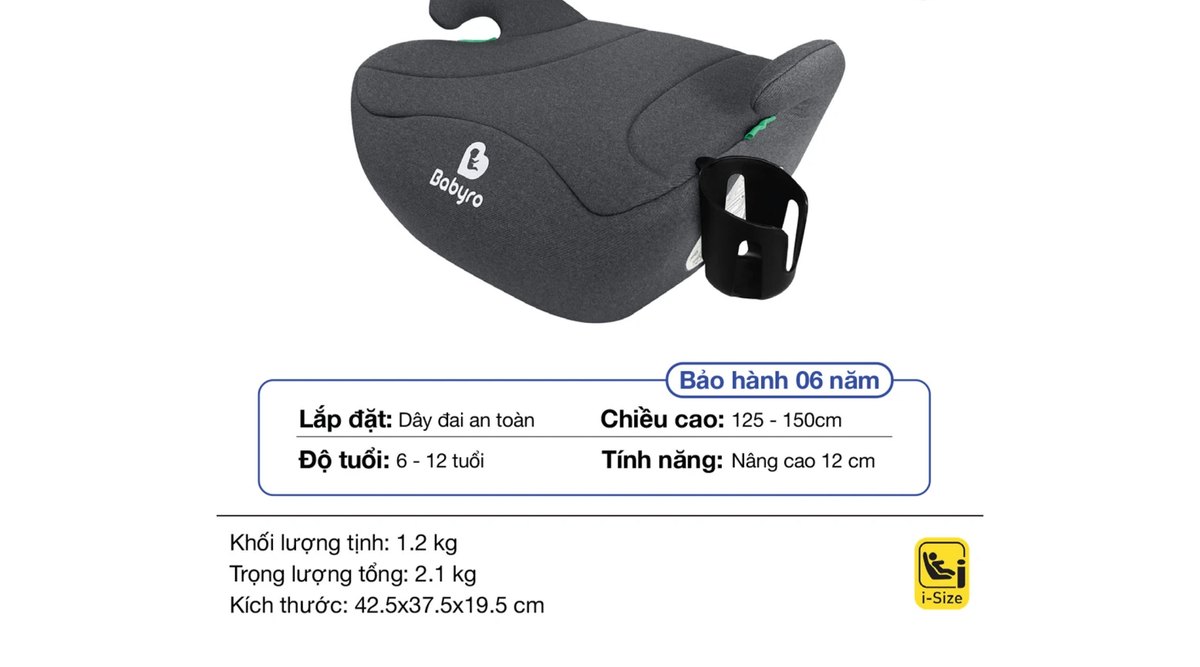 Thông số kỹ thuật Babyro Booster