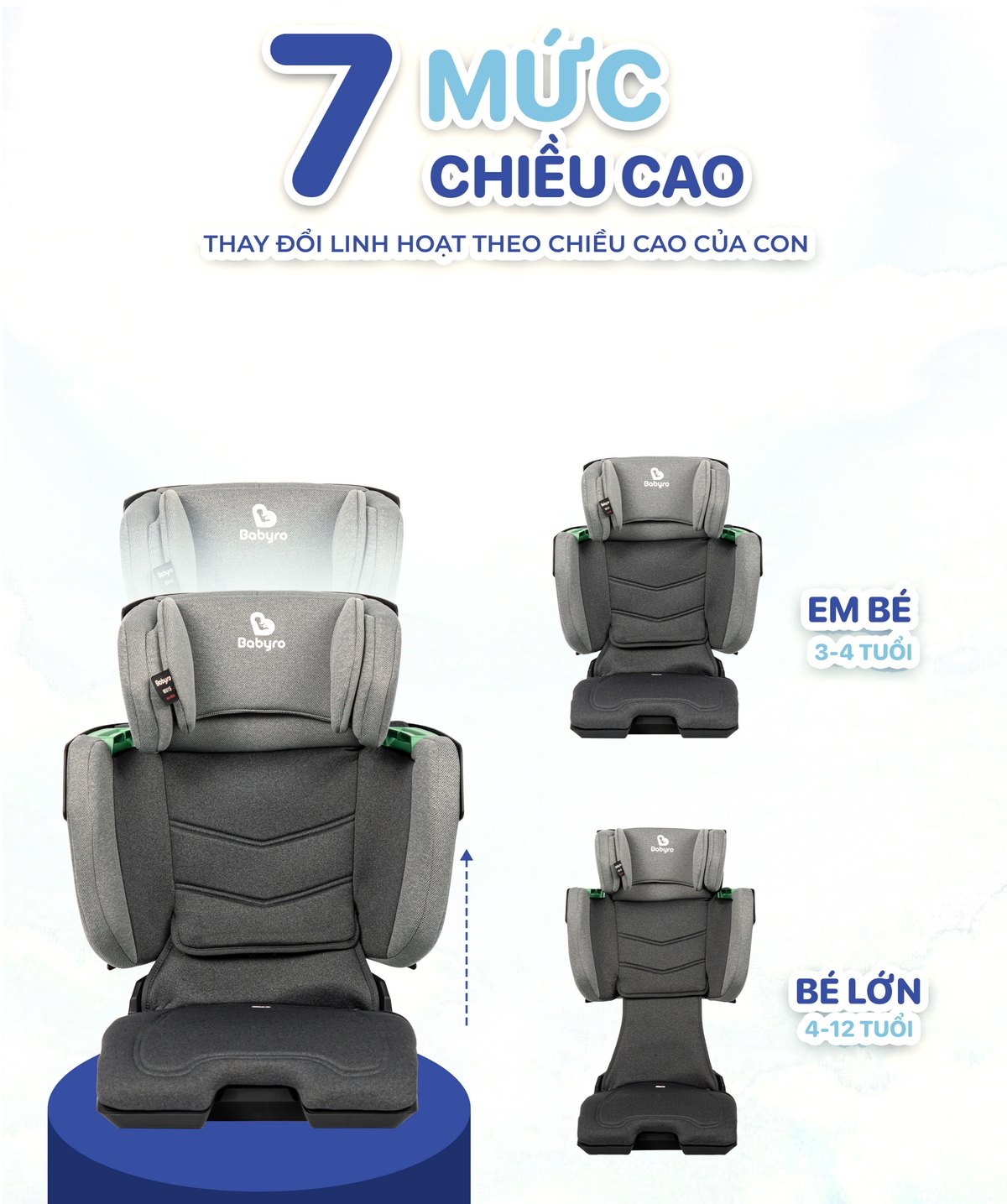 i-Trek - 7 mức điều chỉnh chiều cao